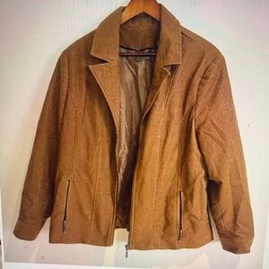 TanJay Petites Women Size 16P Brown Zipper Front Jacket